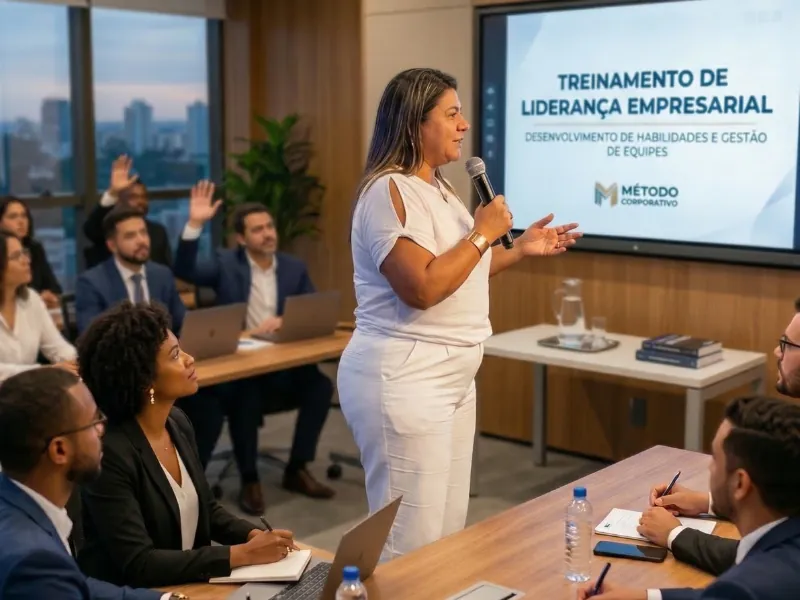 Fabiana Crespo conduzindo um treinamento
